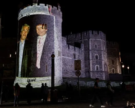 Four Individuals Apprehended After Pictures of Trump and Jeffrey Epstein Projected on Windsor Castle